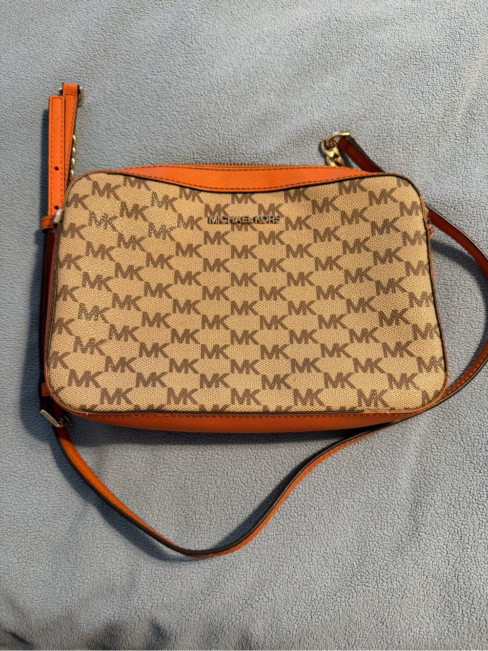 Michael Kors Tan & Orange Signature Crossbody